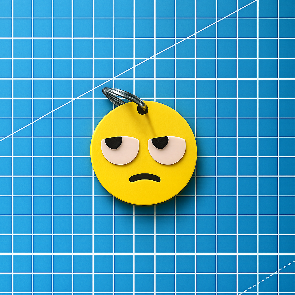 Eye Roll Emoji Keyring