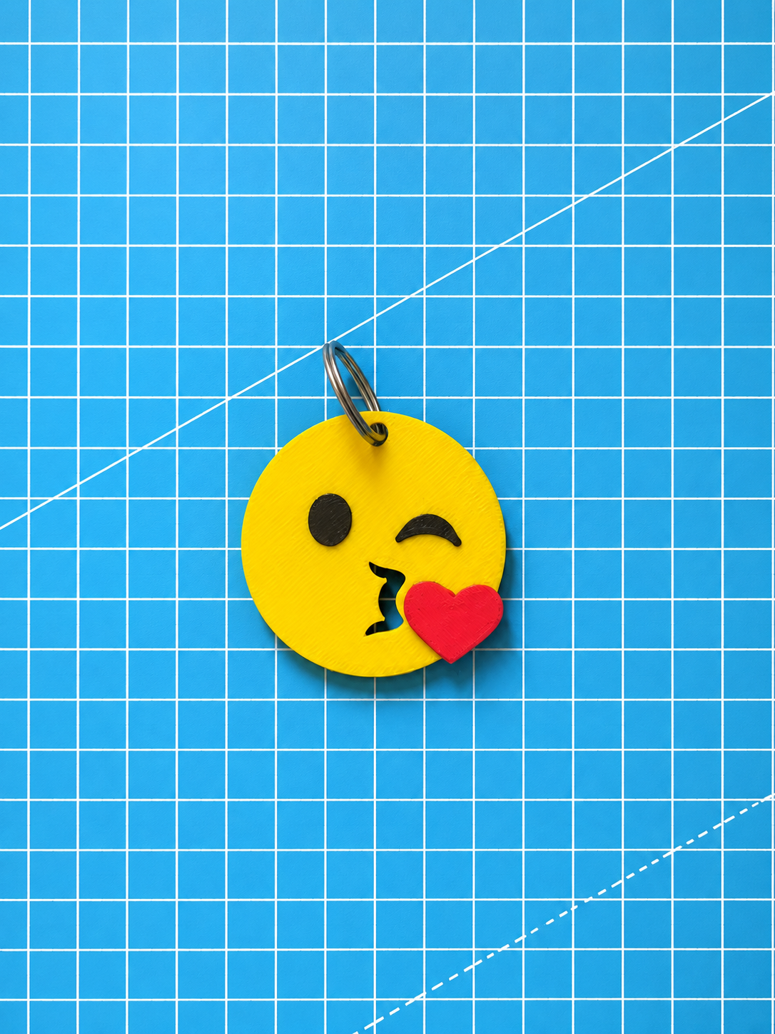 Blowing a Kiss Emoji Keyring