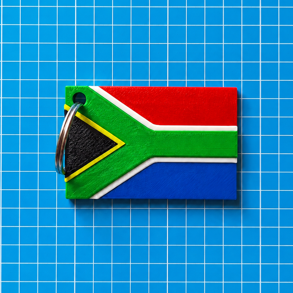 South African Flag Keychain