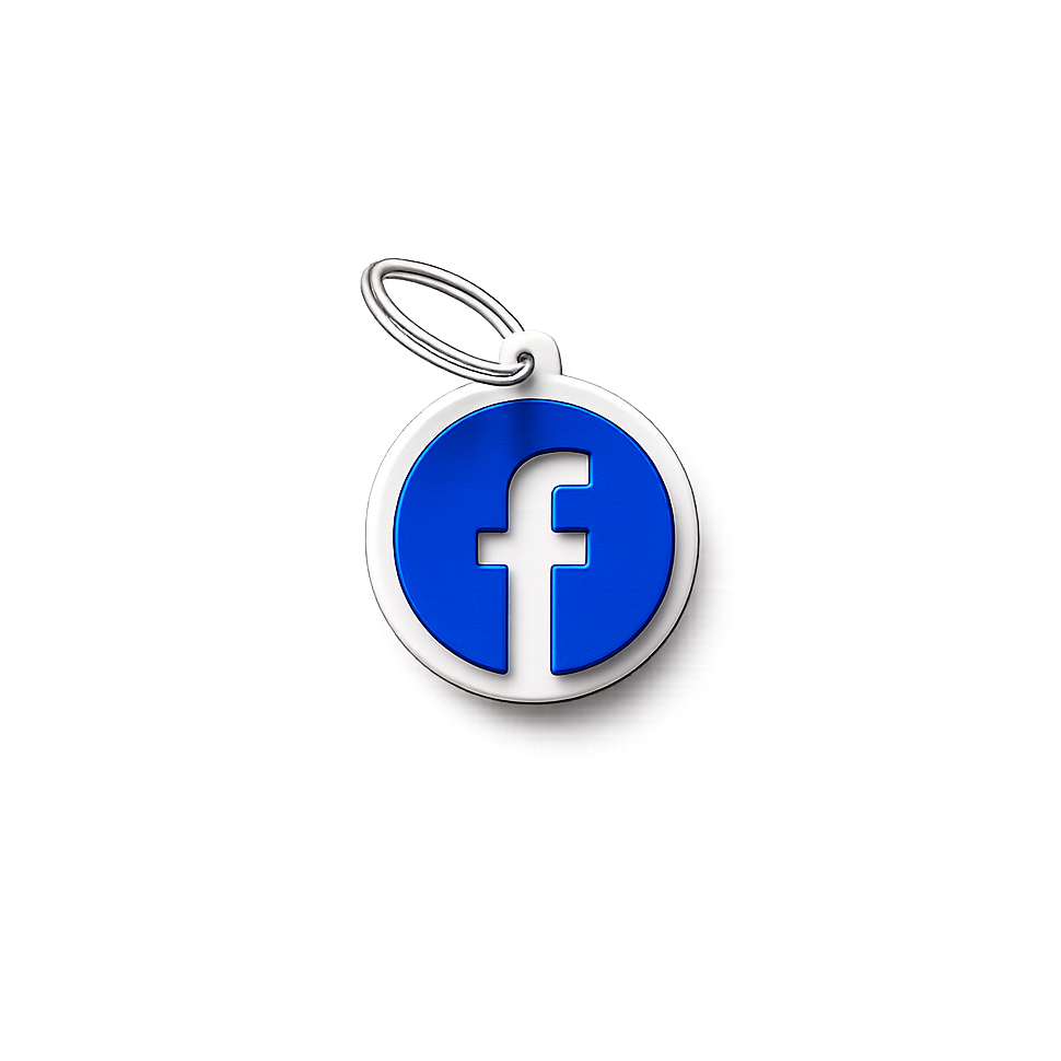 3D Printed NFC Facebook Tag on white background