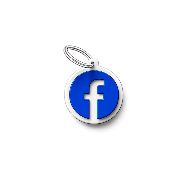 3D Printed NFC Facebook Tag on white background